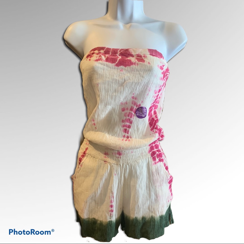 NWT Rip Curl Tie Die look purple and White Romper